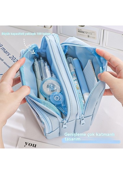 Yeni Şeffaf Kalem Çantası Büyük Kapasiteli Basit Kalem Kutusu (Yurt Dışından)