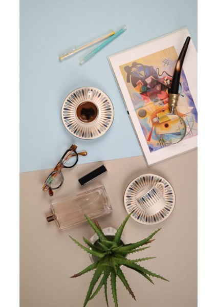 Pera Mavi Kahve Fincan Takımı 80CC 2 Kişilik 4 Parça fiyatları