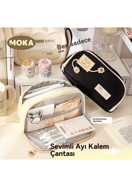 Basit Yüksek Renkli Kalem Çantası Büyük Kapasiteli Sevimli (Yurt Dışından)