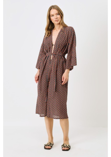 Şortlu Kimono Takım 9069 Siyah/kremit