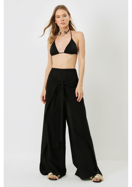 Kadın Belden Kuşaklı Pareo Pantolon 9078 Siyah fiyatları