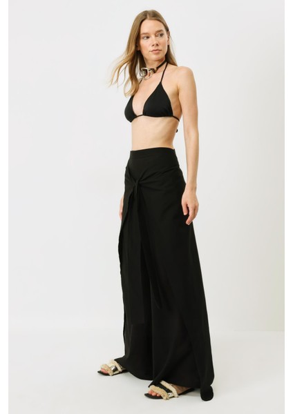 Kadın Belden Kuşaklı Pareo Pantolon 9078 Siyah fırsatları