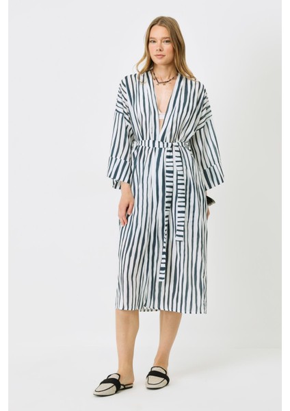 Şortlu Kimono Takım 9069 Mavi/beyaz modelleri