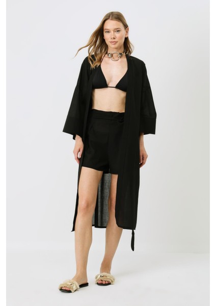 Şortlu Kimono Takım 9069 Siyah