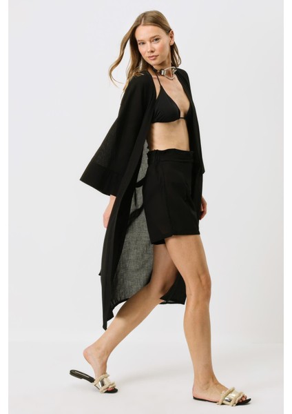 Şortlu Kimono Takım 9069 Siyah