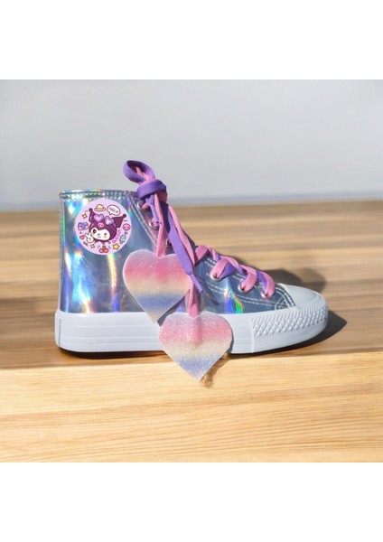 Lias Shoes Hologram Kuromilive Baskılı Kalp Bağcıklı Çocuk Spor Ayakkabı Sneaker