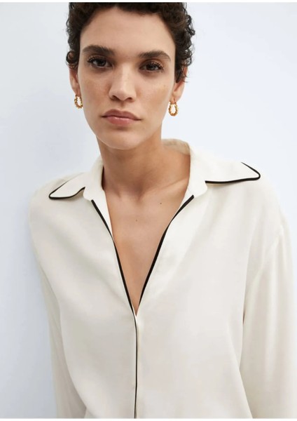 Kontrast Dikişli Gömlek