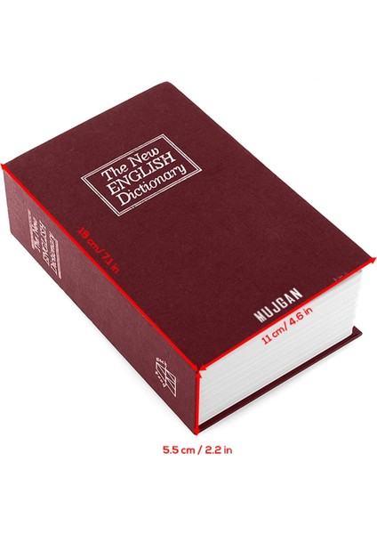 Krizantem Gizli Çelik Kasa Ev Tipi Kitap Görünümlü Anahtarlı Kilitli Takı Altın Saklama Mini Para Kutusu