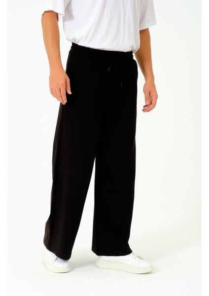 Erkek Oversize Lastikli Baggy Eşofman Altı 786 Siyah