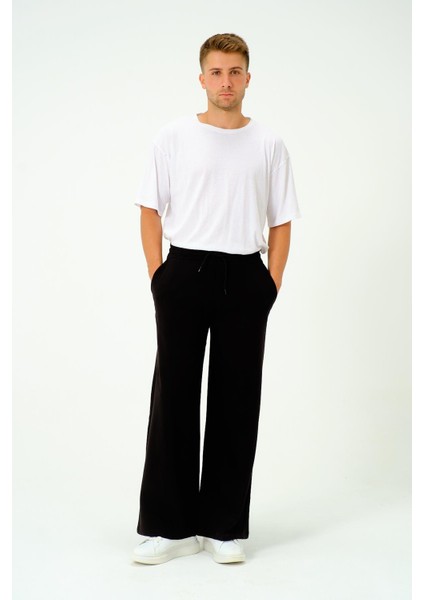 Erkek Oversize Lastikli Baggy Eşofman Altı 786 Siyah