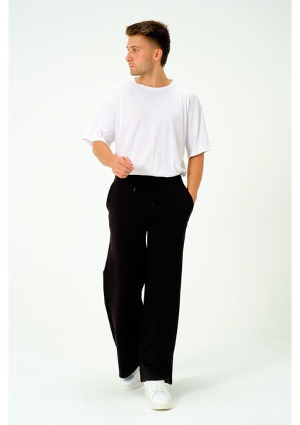 Erkek Oversize Lastikli Baggy Eşofman Altı 786 Siyah