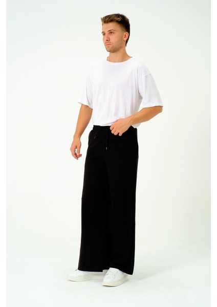 Erkek Oversize Lastikli Baggy Eşofman Altı 786 Siyah