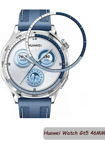 Huawei Watch Gt5 46MM Ekran Koruyucu Tam Kaplama Pet Pmma Mavi