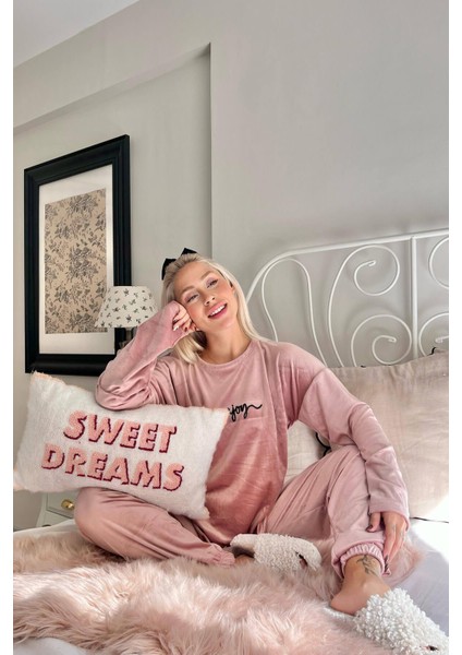 Pudra Enjoy Exclusive Kadife Kadın Pijama Takımı indirimleri