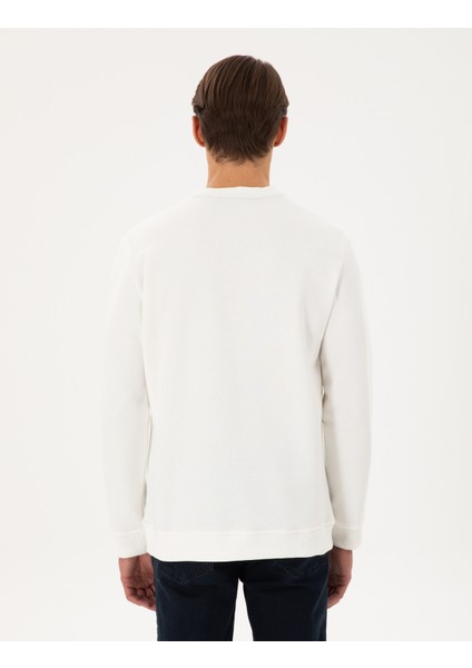 Pierre Cardin Erkek Ekru Regular Fit Sweatshirt 50290703-VR019