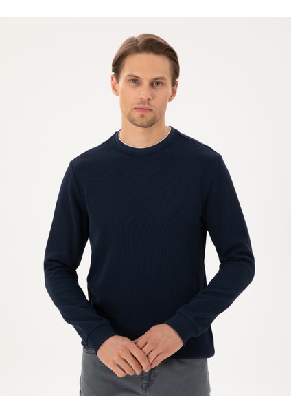 Pierre Cardin Erkek Lacivert Regular Fit Sweatshirt 50296485-VR033