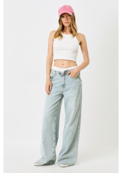 Kadın Fitilli Örme Kısa Boxer 930 Ekru