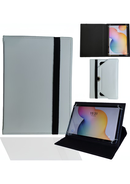Fluo Cinema - 10.1" Tablet Uyumlu Standlı Üniversal Kapaklı Tablet Kılıfı