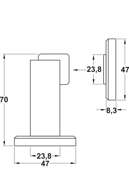 Mıknatıslı Kapı Stoperi Inox 2'li