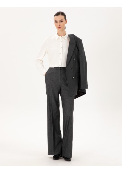 Kadın Ekru Comfort Fit Uzun Kollu Gömlek 50292250-VR019 fırsatları