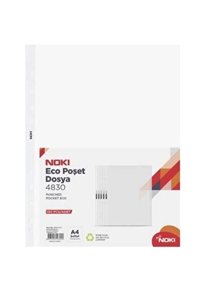 Eco Şeffaf Poşet Dosya 100'lü 3 Paket