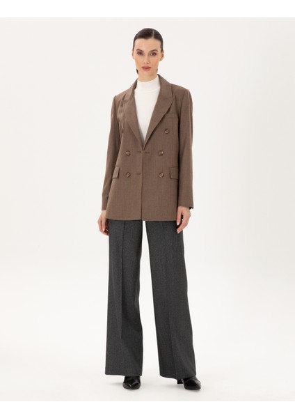 Kadın Vizon Regular Fit Yün Ceket 50294231-VR052 fırsatları