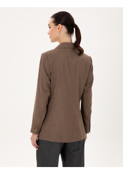 Kadın Vizon Regular Fit Yün Ceket 50294231-VR052 indirimleri