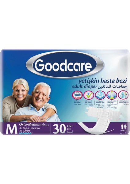 Goodcare Hasta Bezi Yetişkin Bel Bantlı Tekstil Yüzey M Medium - Orta 240 Adet (8pk*30) fiyatları