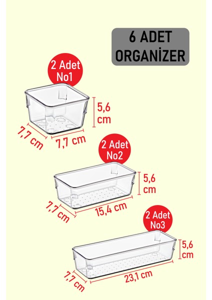 Color House 6 Adet Organizer Set Modüler Düzenleyici Tamamlayıcı Mini Set