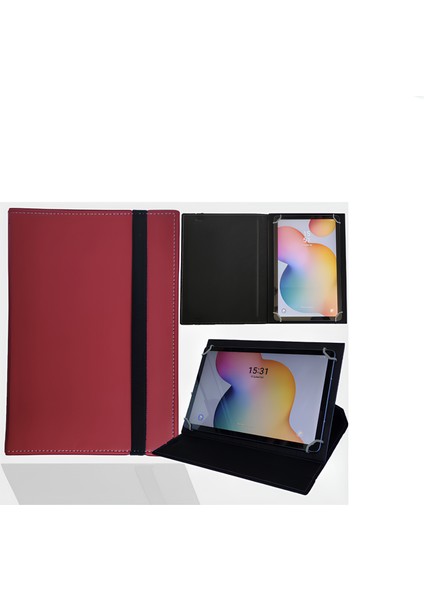 Lg G Pad X8.3 - 8.3" Tablet Uyumlu Standlı Üniversal Kapaklı Tablet Kılıfı