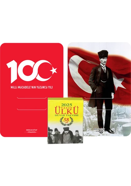 Ülkü Takvimcilik 2025 Vasıf Ülkü Duvar Takvimi ve Arkalı Önlü Yüzüncüyıl+Atatürk Görselli Karton(Kod:04)