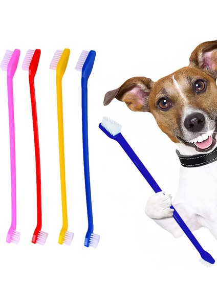 8li' Büyük Irk Diş Fırçası Yavru Köpek Ağız Temizleme Çift Taraflı Pet Sağlık Kedi Dişfırçası