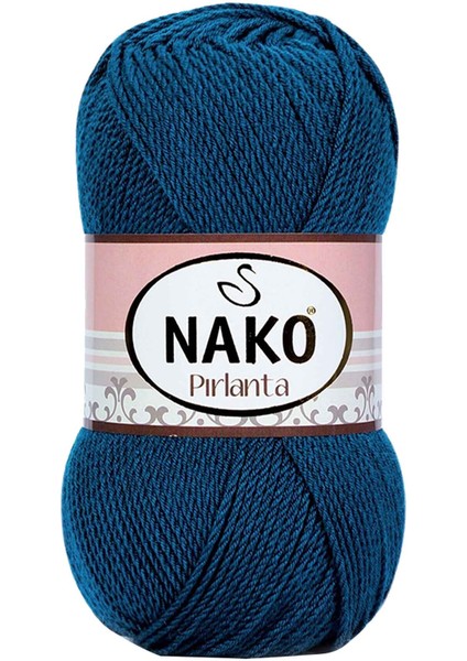 1 Adet Pırlanta Amigurumi El Örgü Ipi Yünü Petrol Mavi 10328