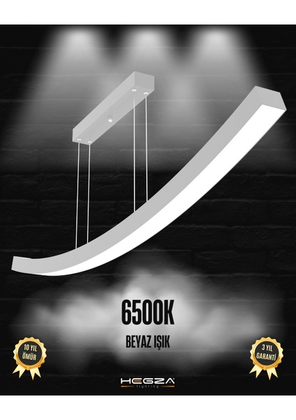 Freccia (Gri Kasa, Beyaz Işık) Ledli Modern Sarkıt Linear LED Avize Salon Mutfak Oturma Odası Yatak Odası Antre Hol LED