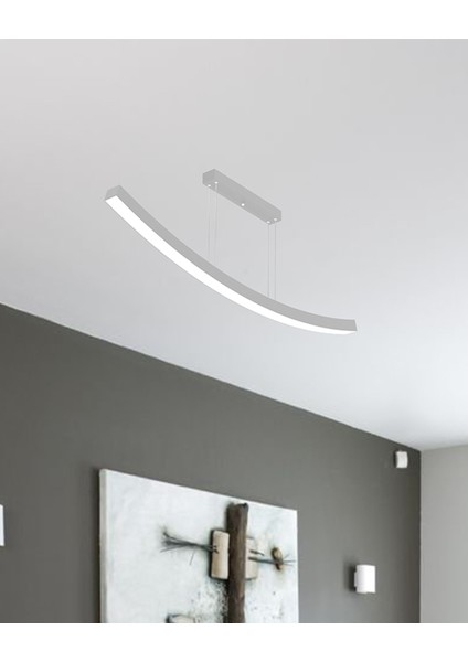 Freccia (Gri Kasa, Beyaz Işık) Ledli Modern Sarkıt Linear LED Avize Salon Mutfak Oturma Odası Yatak Odası Antre Hol LED fiyatları