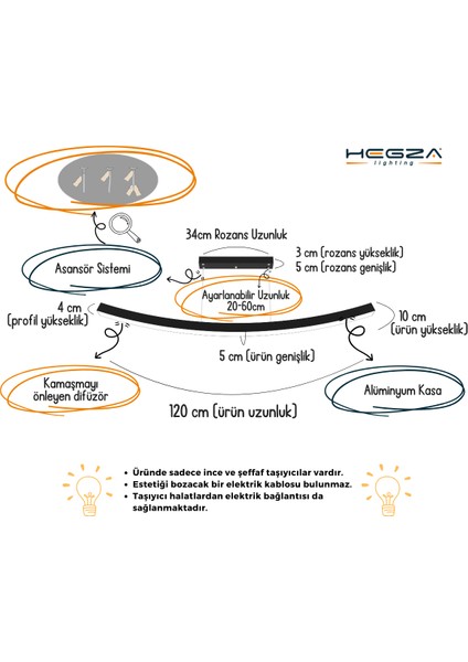 Freccia (Gri Kasa, Beyaz Işık) Ledli Modern Sarkıt Linear LED Avize Salon Mutfak Oturma Odası Yatak Odası Antre Hol LED modelleri