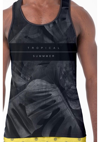 Erkek Atlet Sıfır Kol Baskılı T-Shirt M-0390