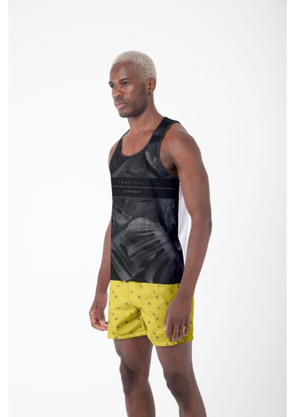 Erkek Atlet Sıfır Kol Baskılı T-Shirt M-0390
