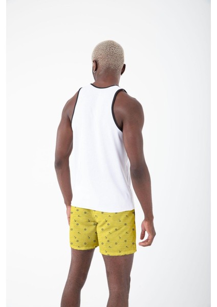 Erkek Atlet Sıfır Kol Baskılı T-Shirt M-0390