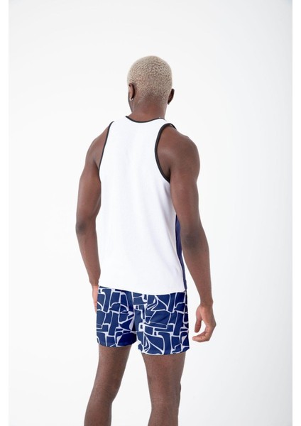 Erkek Atlet Sıfır Kol Baskılı T-Shirt M-0385