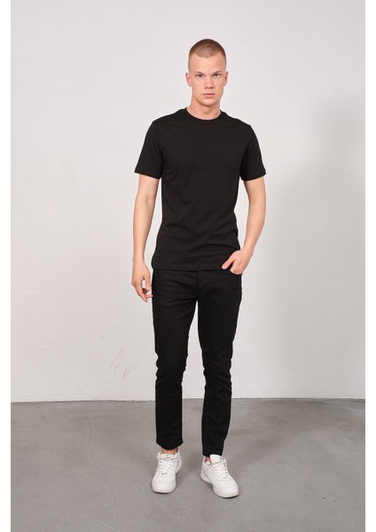 Erkek Bisiklet Yaka 2'li Regular Fit Basic T-Shirt 990 Gri/siyah