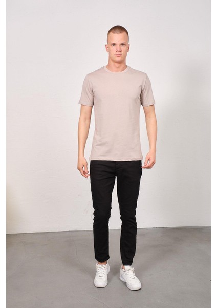 Erkek Bisiklet Yaka 2'li Regular Fit Basic T-Shirt 990 Gri/siyah