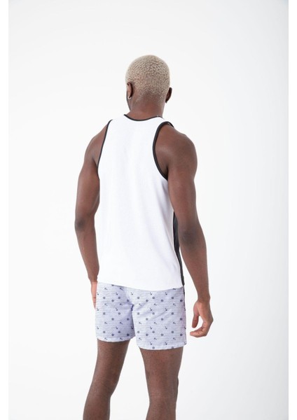 Erkek Atlet Sıfır Kol Baskılı T-Shirt M-0382