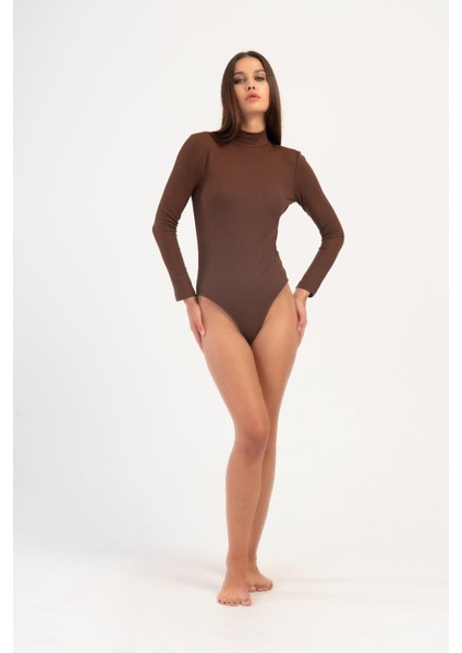 Kadın Yakalı Çıtçıtlı Termal Body 405155 / 409004 Kahverengi