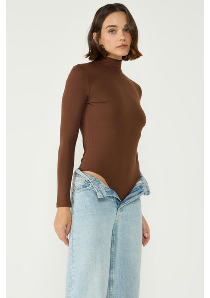 Kadın Yakalı Çıtçıtlı Termal Body 405155 / 409004 Kahverengi fırsatları