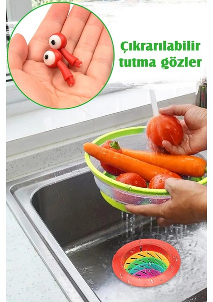 Krizantem Lavabo Süzgeci Renkli 6 Kademeli Mutfak Gider Tıpası Evye Küvet Duşakabin Gider Filtresi