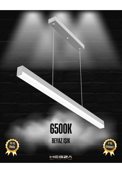 Magro 100CM (Gri Kasa, Beyaz Işık) Ledli Modern Sarkıt Linear LED Avize Salon Mutfak Oturma Odası Yatak Odası Antre Hol Ofis LED