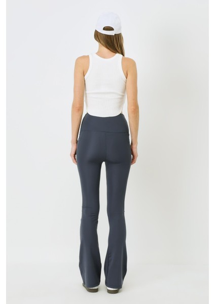 Cepli Yüksek Bel Ispanyol Paça Uzun Spor Tayt 9405 Indigo indirimleri