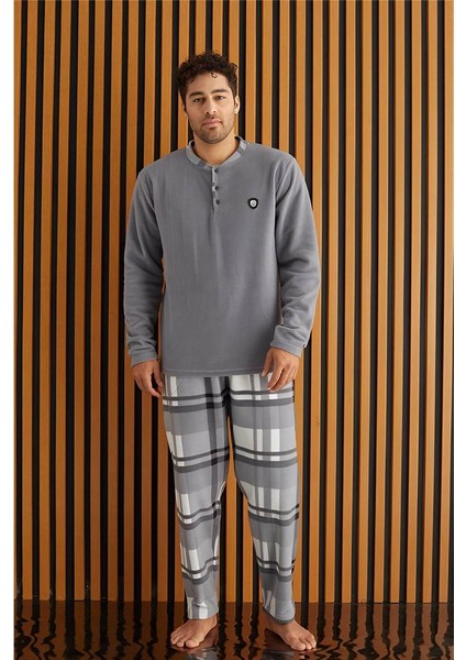 Melanj Ekose Desenli polar erkek pijama takımı fiyatları