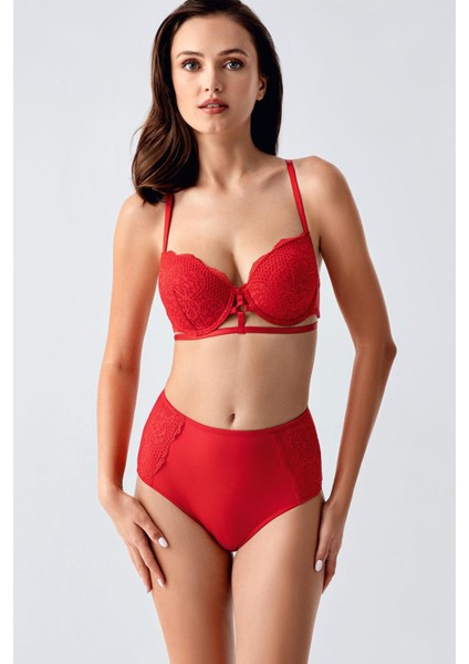 Desteksiz Sütyen Külot Takım C14163 Kırmızı